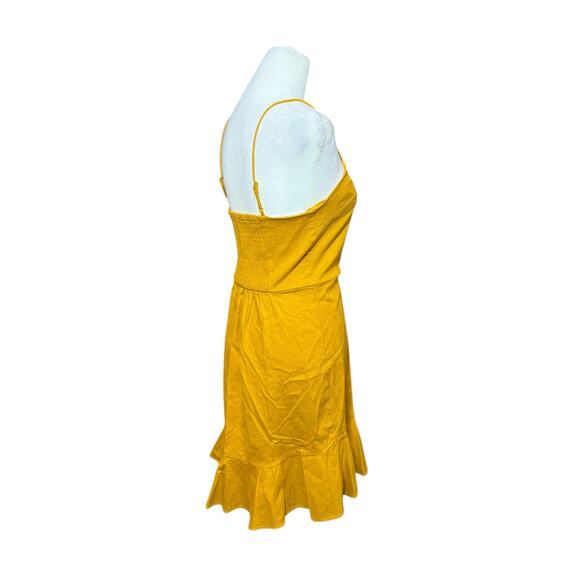 Express Dress Womens Small Yellow Mini Strappy Linen Feminine Boho Flapper Beach - Picture 8 of 12